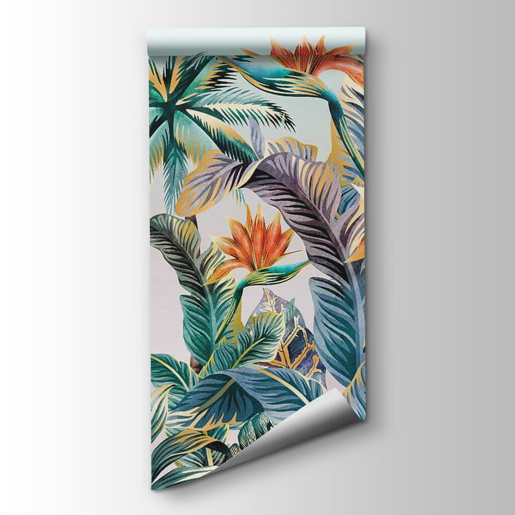 Colorful tropical plants and flowers