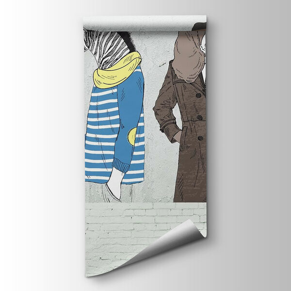 Wall with animal heads