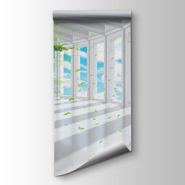 Tree in a room with windows Tree in a room with windows