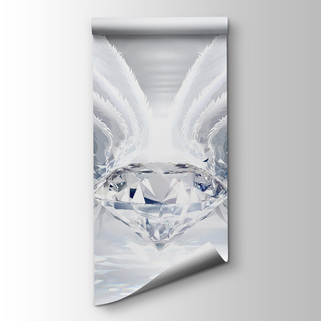 Diamond with wings in a room Diamond with wings in a room