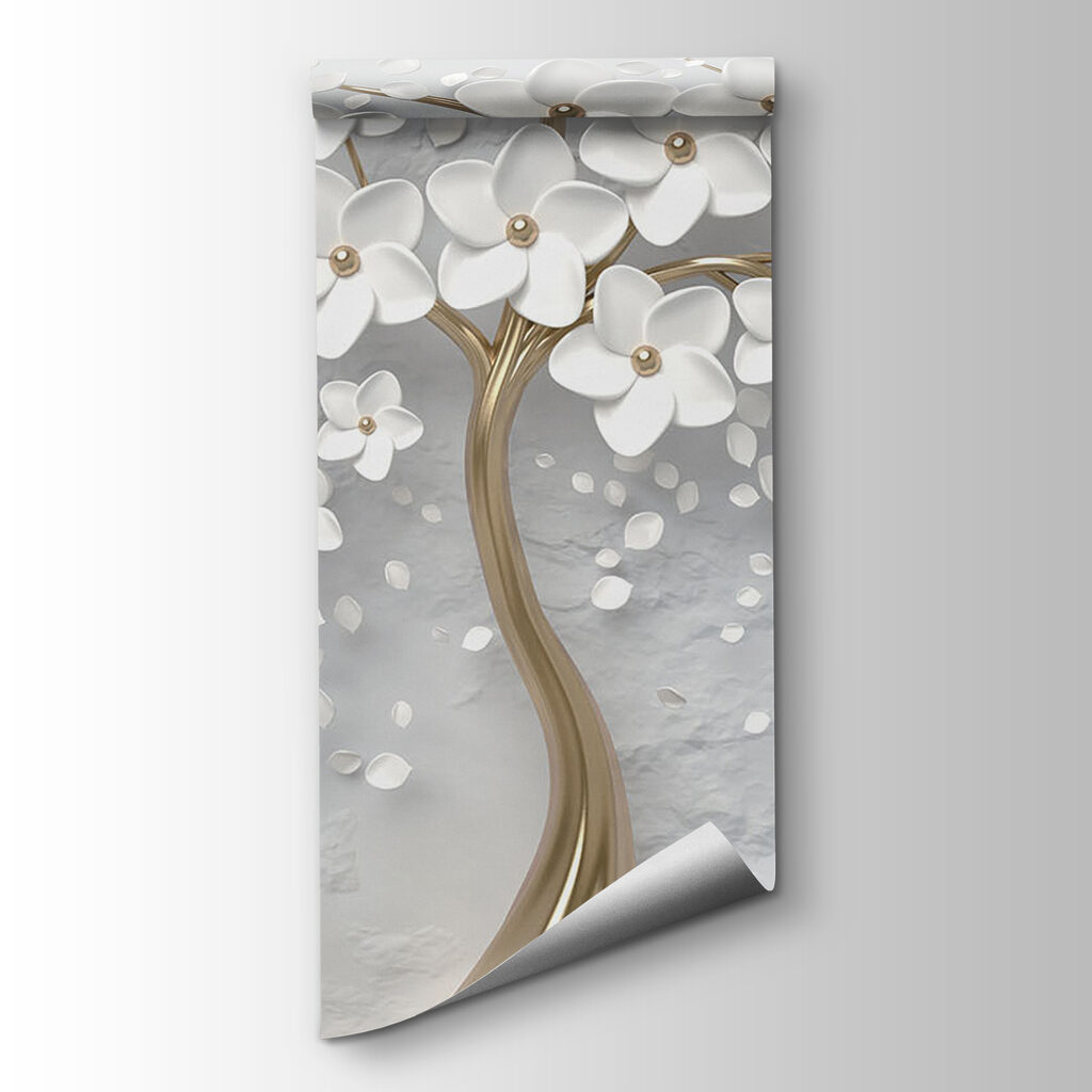 Tree with white flowers and leaves Tree with white flowers and leaves