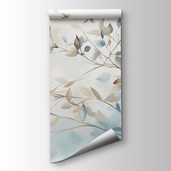 Painting of a tree branch with leaves