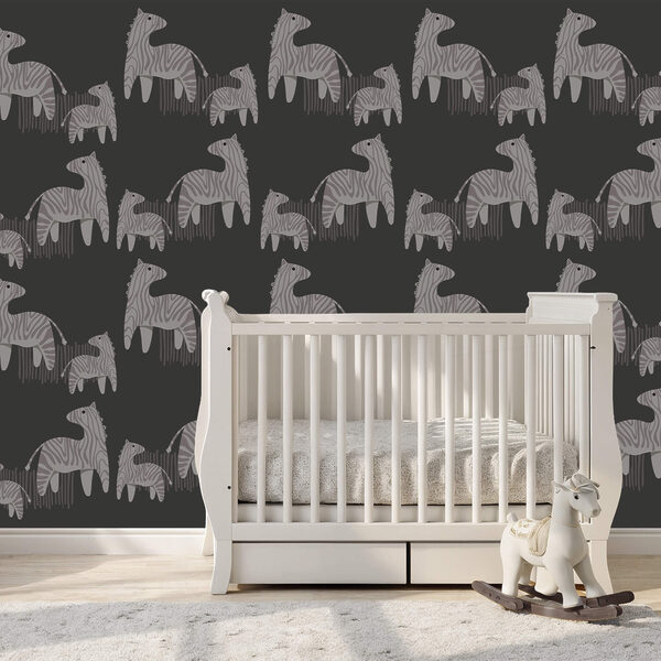 Vzor koní na čiernom pozadí