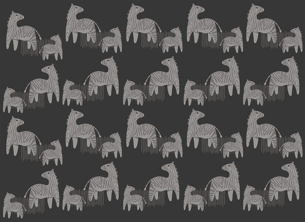 Pattern of horses on a black background