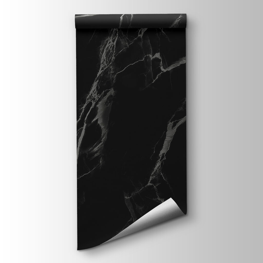 A black marble with white veins