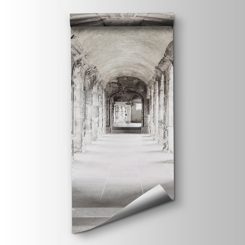 Stone archway with a stone wall Stone archway with a stone wall