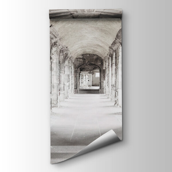 Stone archway with a stone wall Stone archway with a stone wall