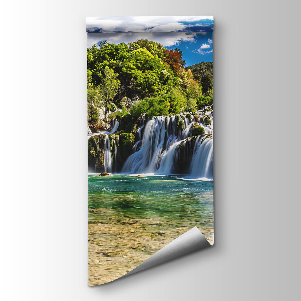 Krka National Park surrounded by trees and a blue sky