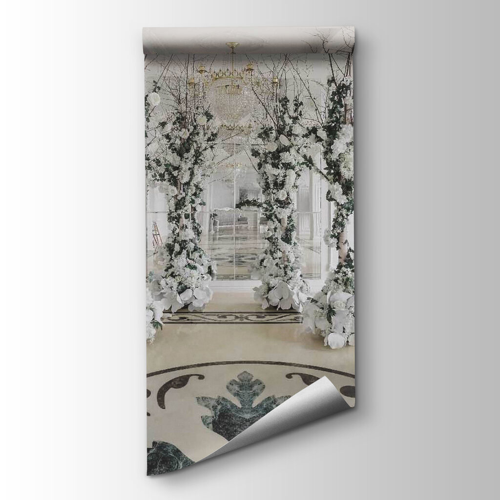 Group of white flowers in a room