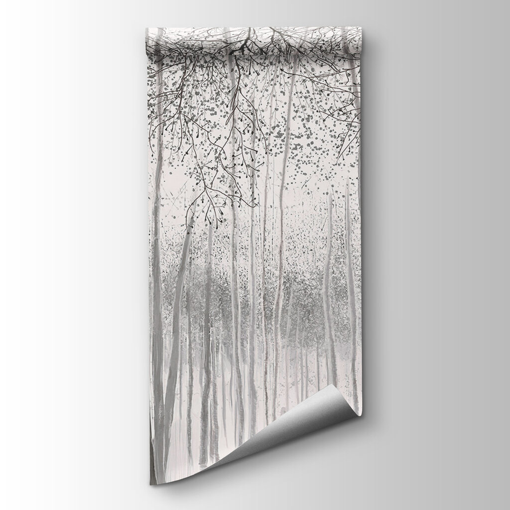 Group of trees in a snowy forest Group of trees in a snowy forest