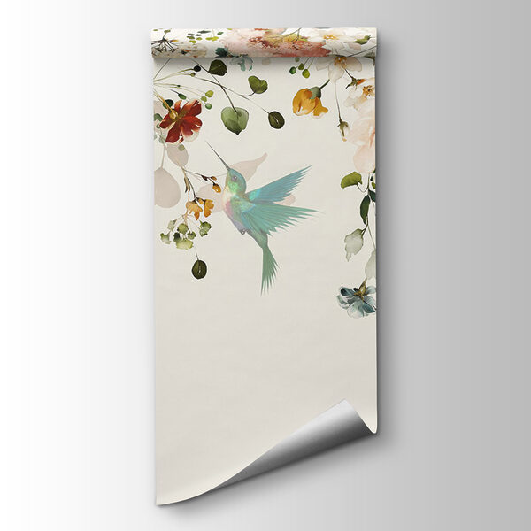 Bird flying in a garden