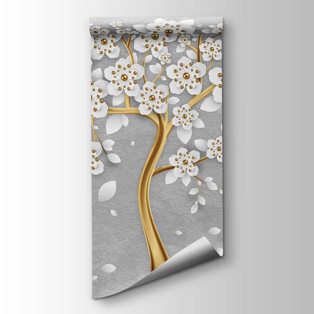 Tree with white flowers and leaves Tree with white flowers and leaves