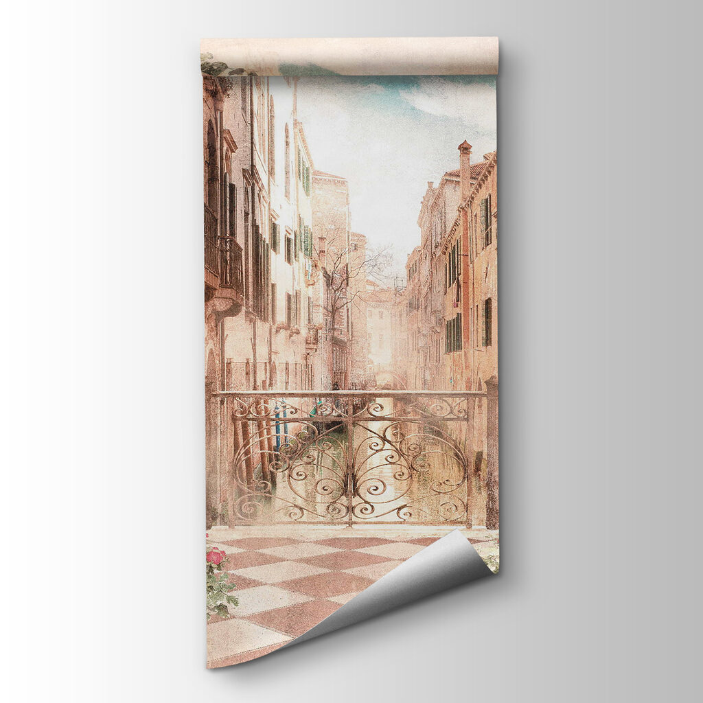 Bridge over a canal between buildings Bridge over a canal between buildings