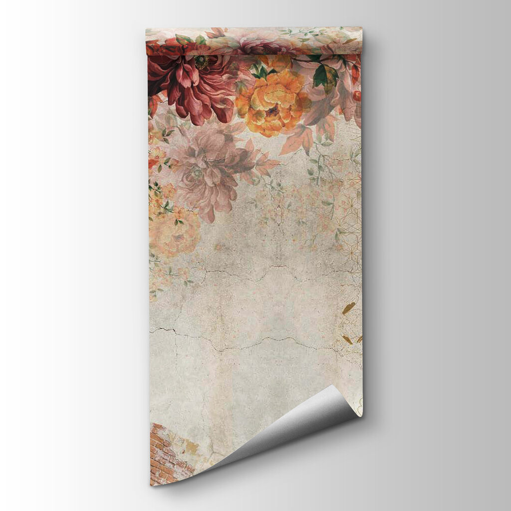 Floral pattern with vintage textures