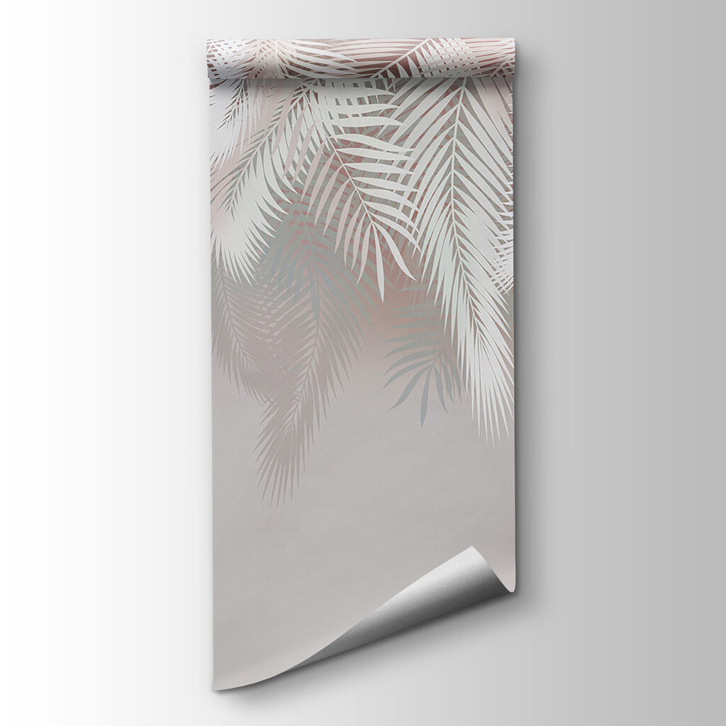 White leaves on a gray background