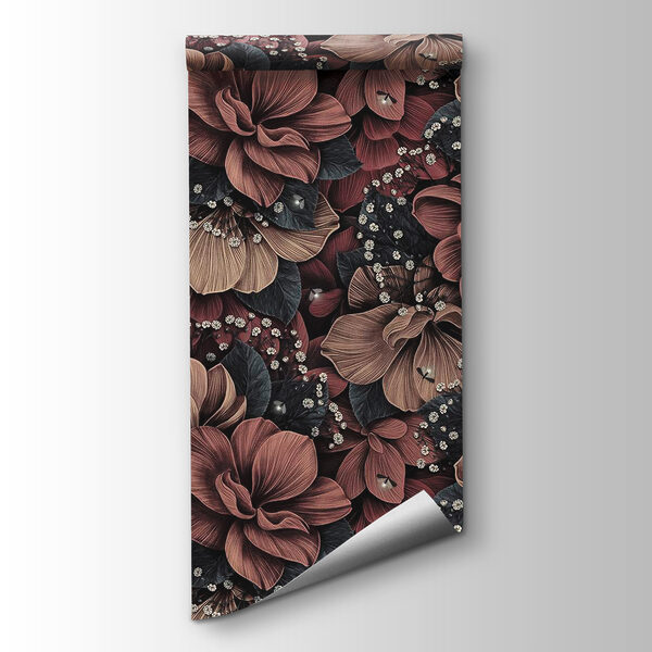 Group of flowers with small white and black leaves Group of flowers with small white and black leaves