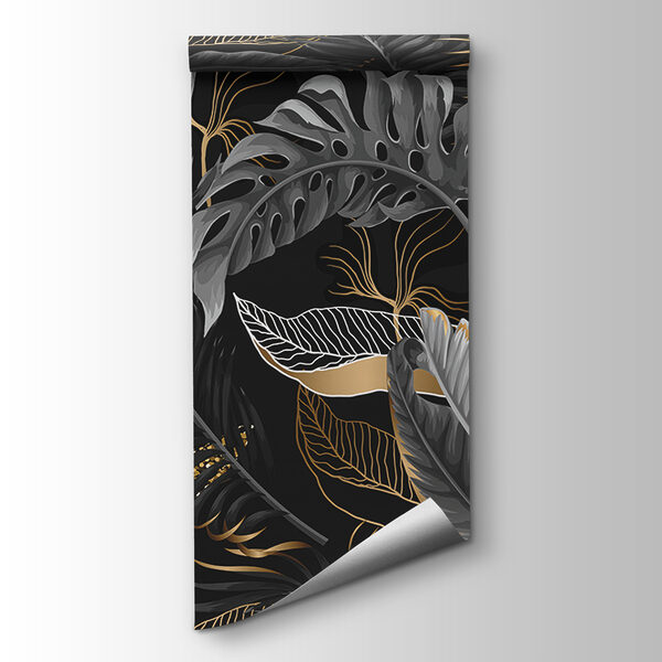Lush tropical foliage with shimmering accents