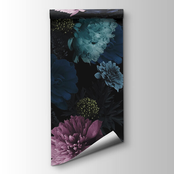 Vibrant floral pattern on black background Vibrant floral pattern on black background