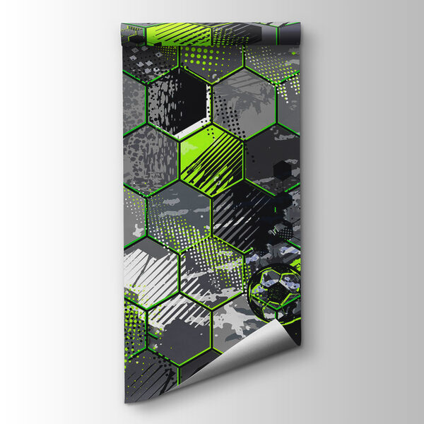 Pattern of hexagons and football balls Pattern of hexagons and football balls