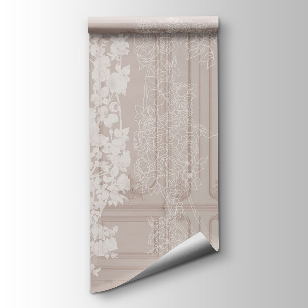 White curtain with flowers