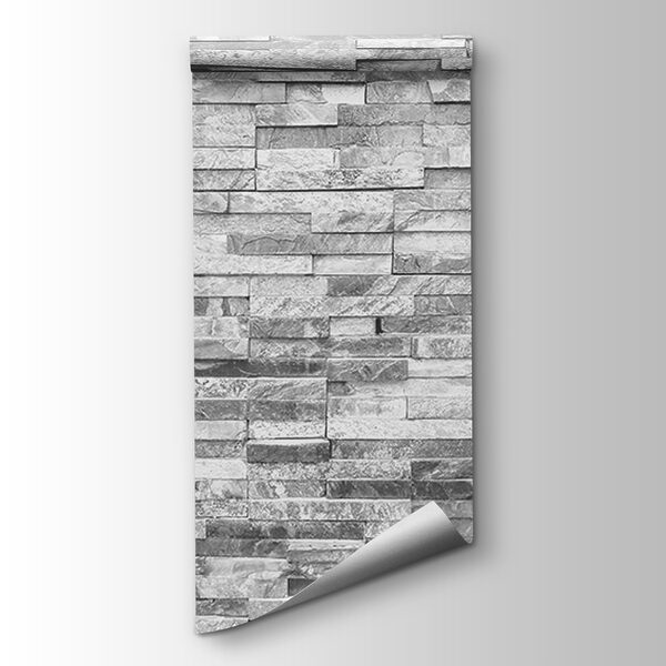 Textured stone wall in monochrome design Textured stone wall in monochrome design