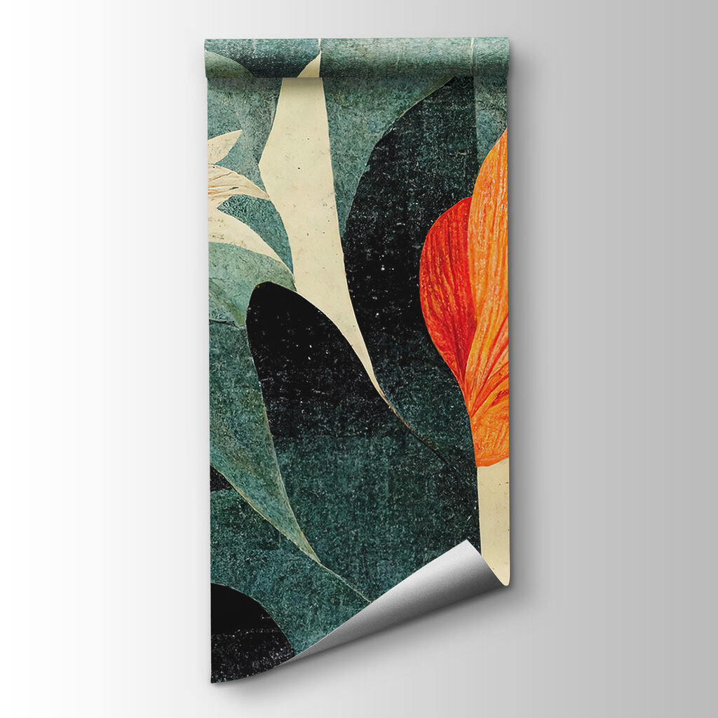 Painting of orange and white flowers