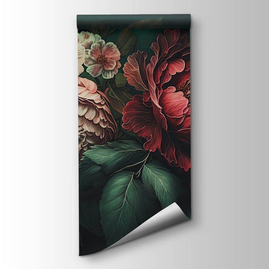 Painting of flowers and leaves Painting of flowers and leaves