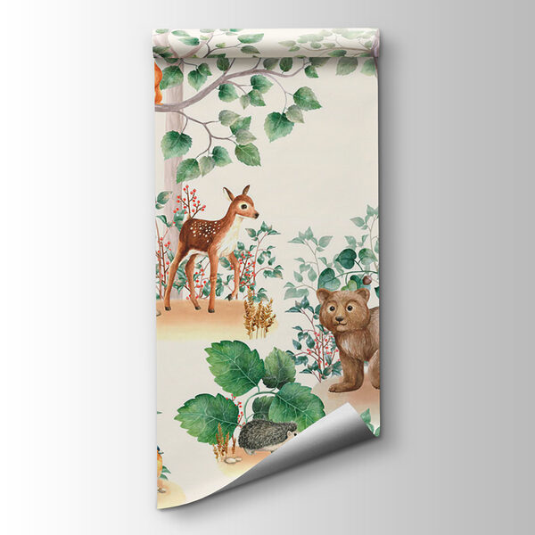 Wallpaper with animals in the forest Wallpaper with animals in the forest