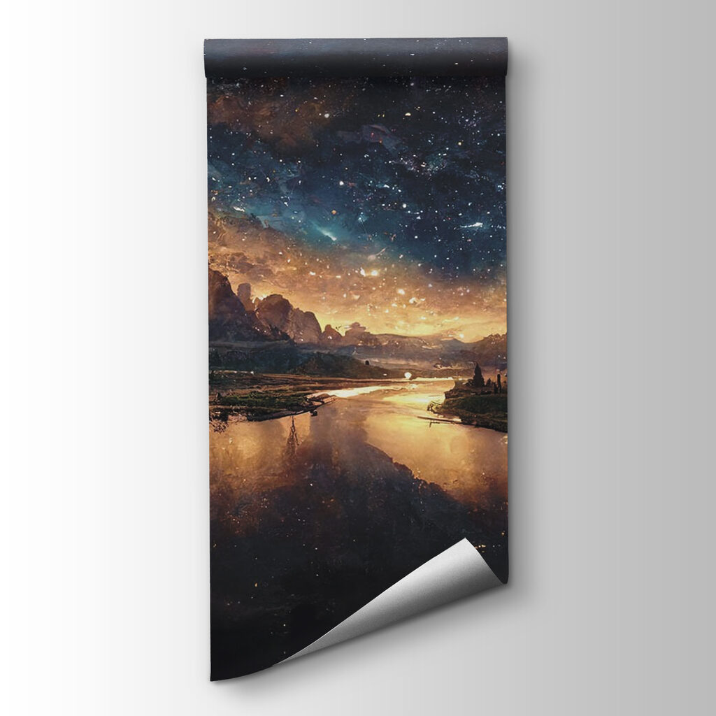 River with a moon in the sky River with a moon in the sky