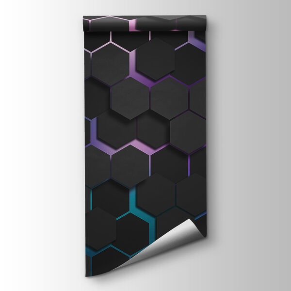 A group of black hexagons A group of black hexagons