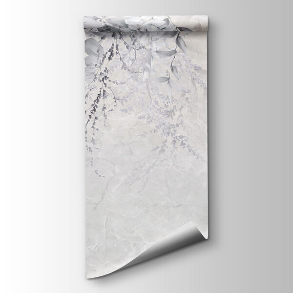 White and gray floral design