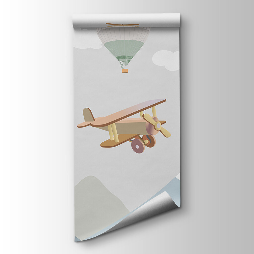 Group of hot air balloons and airplanes Group of hot air balloons and airplanes