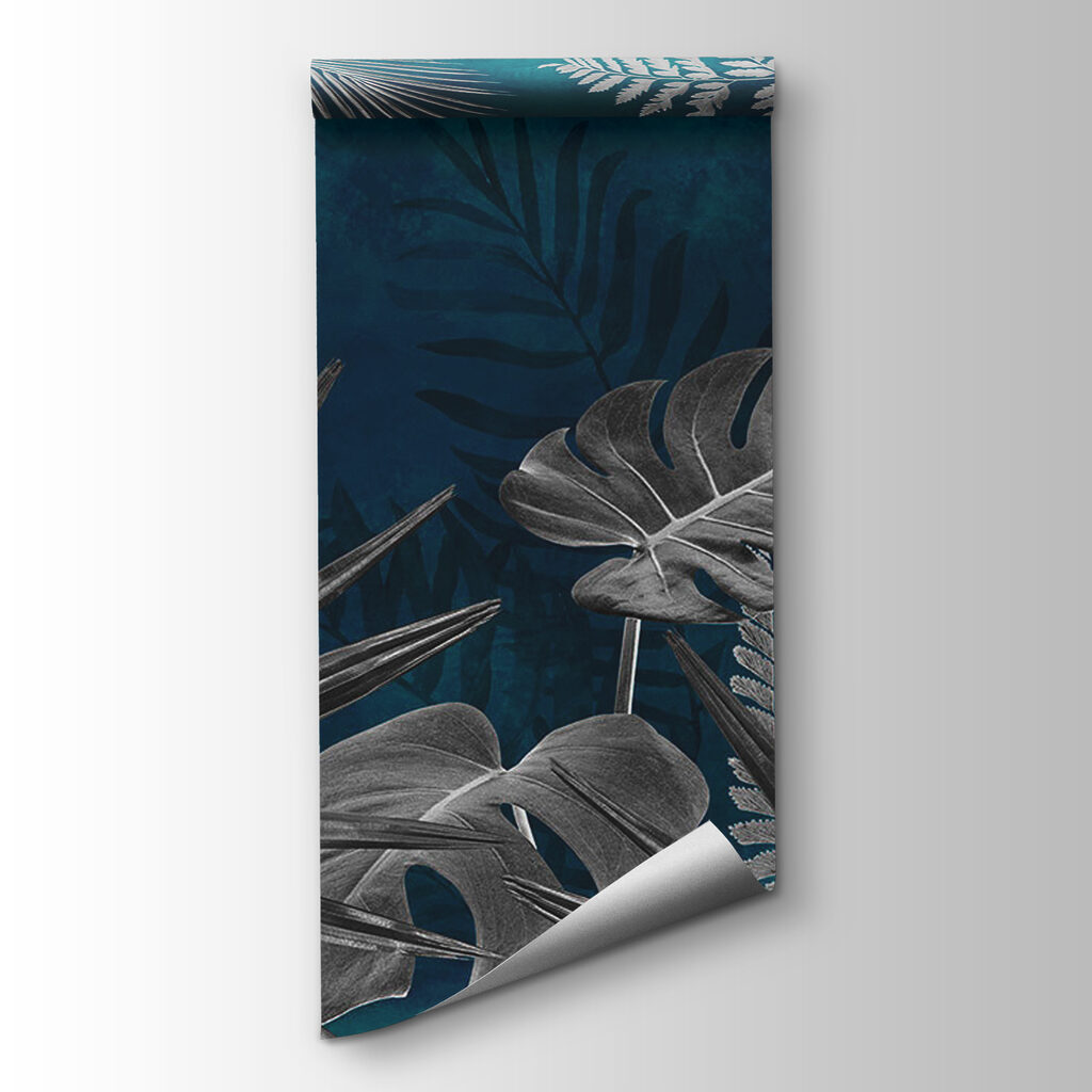 Group of leaves on a blue background Group of leaves on a blue background