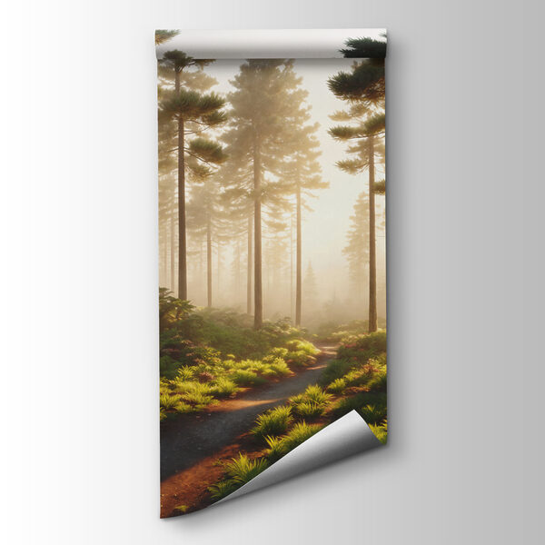 Path through a forest with trees and plants