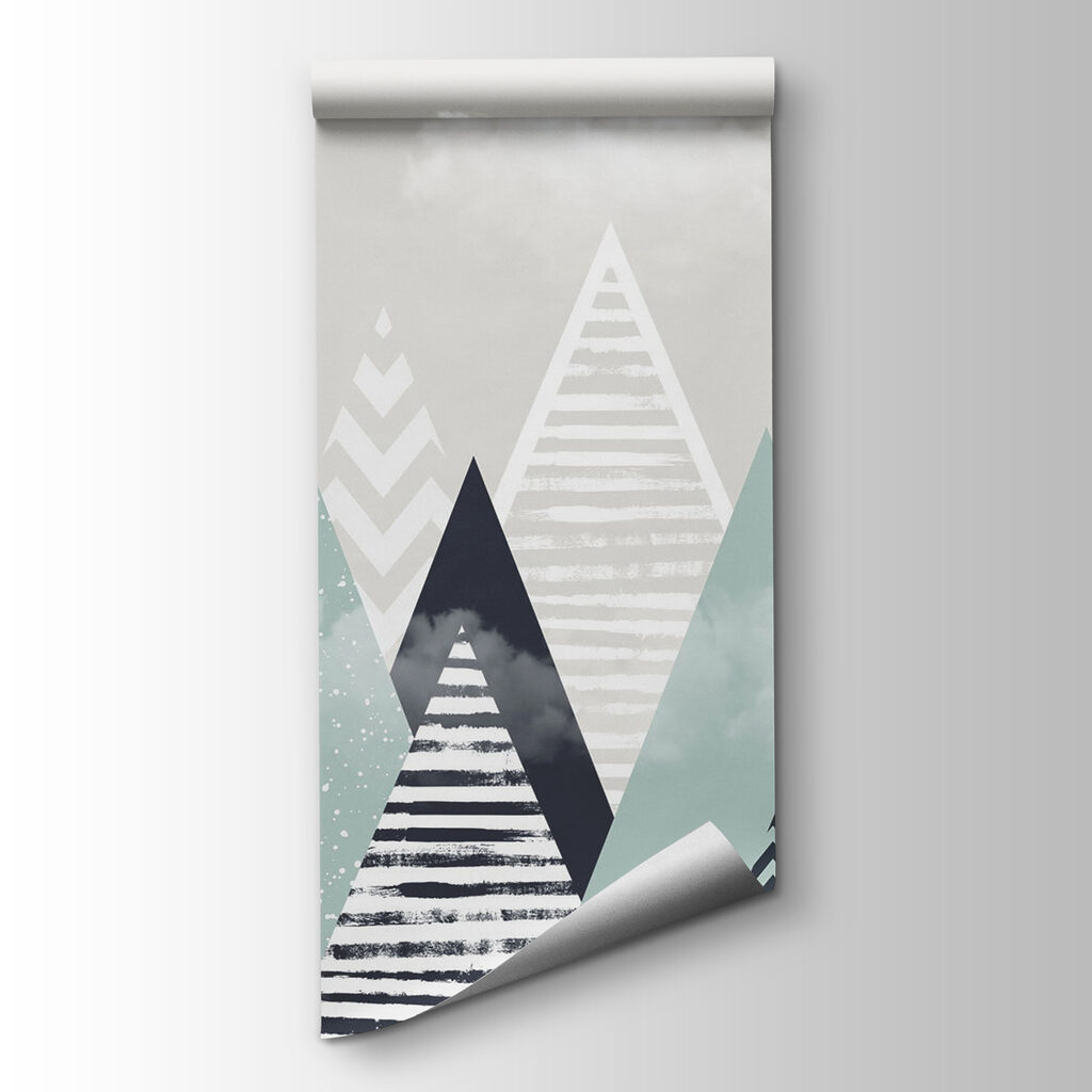 Group of triangles and clouds Group of triangles and clouds