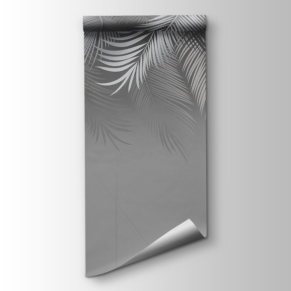 Grey and white background with leaves Grey and white background with leaves