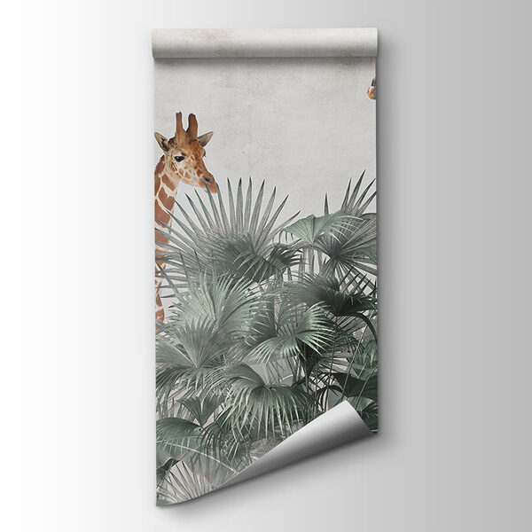 Group of giraffes in a forest