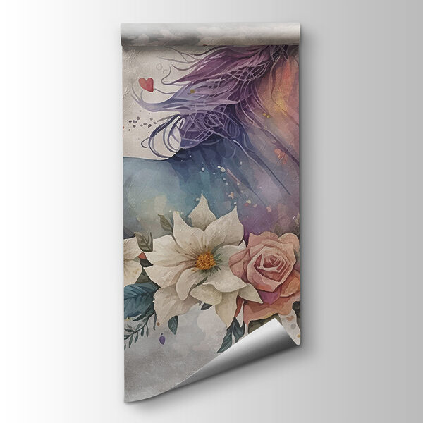 A unicorn with flowers and leaves A unicorn with flowers and leaves