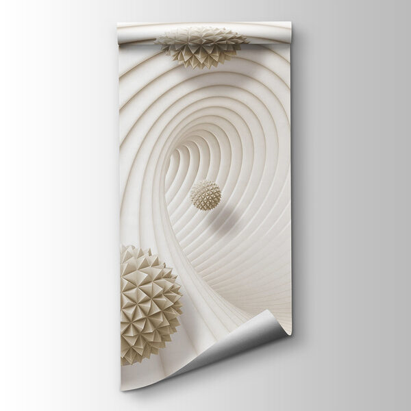 White swirly pattern with white balls White swirly pattern with white balls