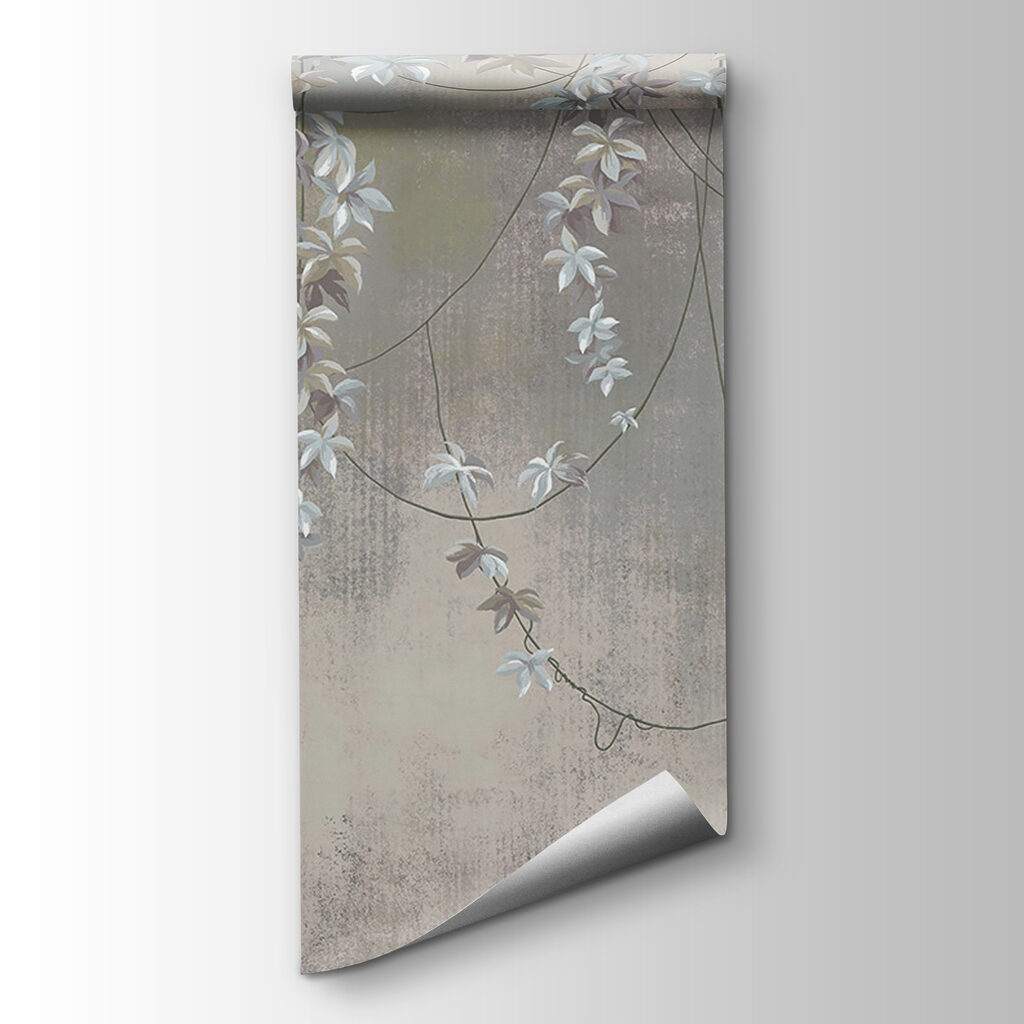 Wallpaper with white flowers