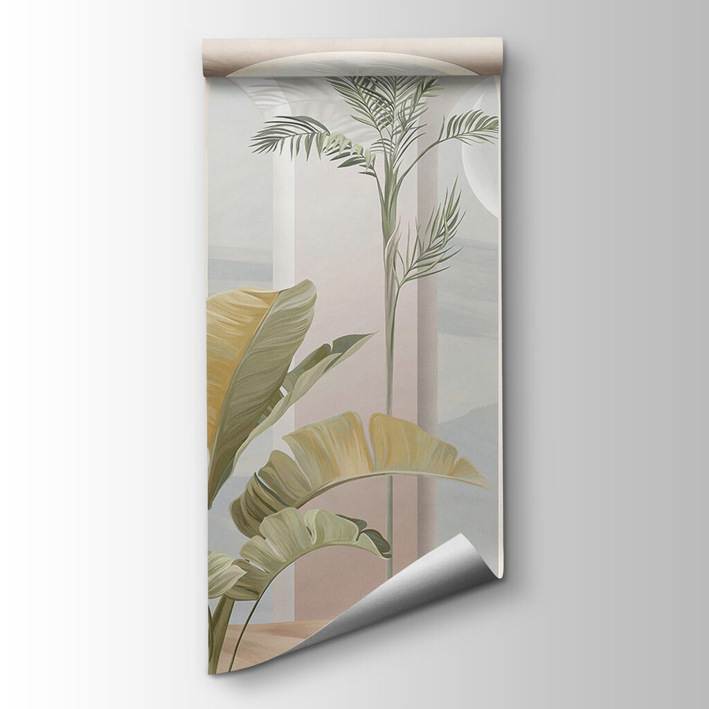 Wall mural of a room with palm trees Wall mural of a room with palm trees