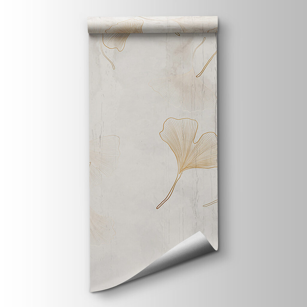 Delicate ginkgo leaves on a serene backdrop