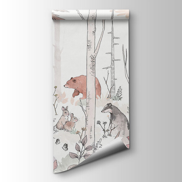 A group of animals in a forest A group of animals in a forest