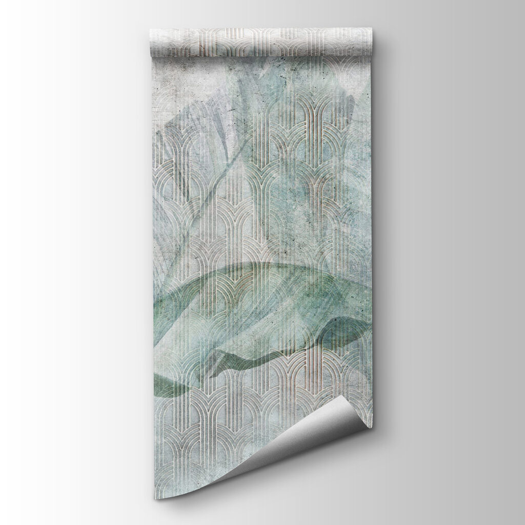 Elegant leaves on textured background