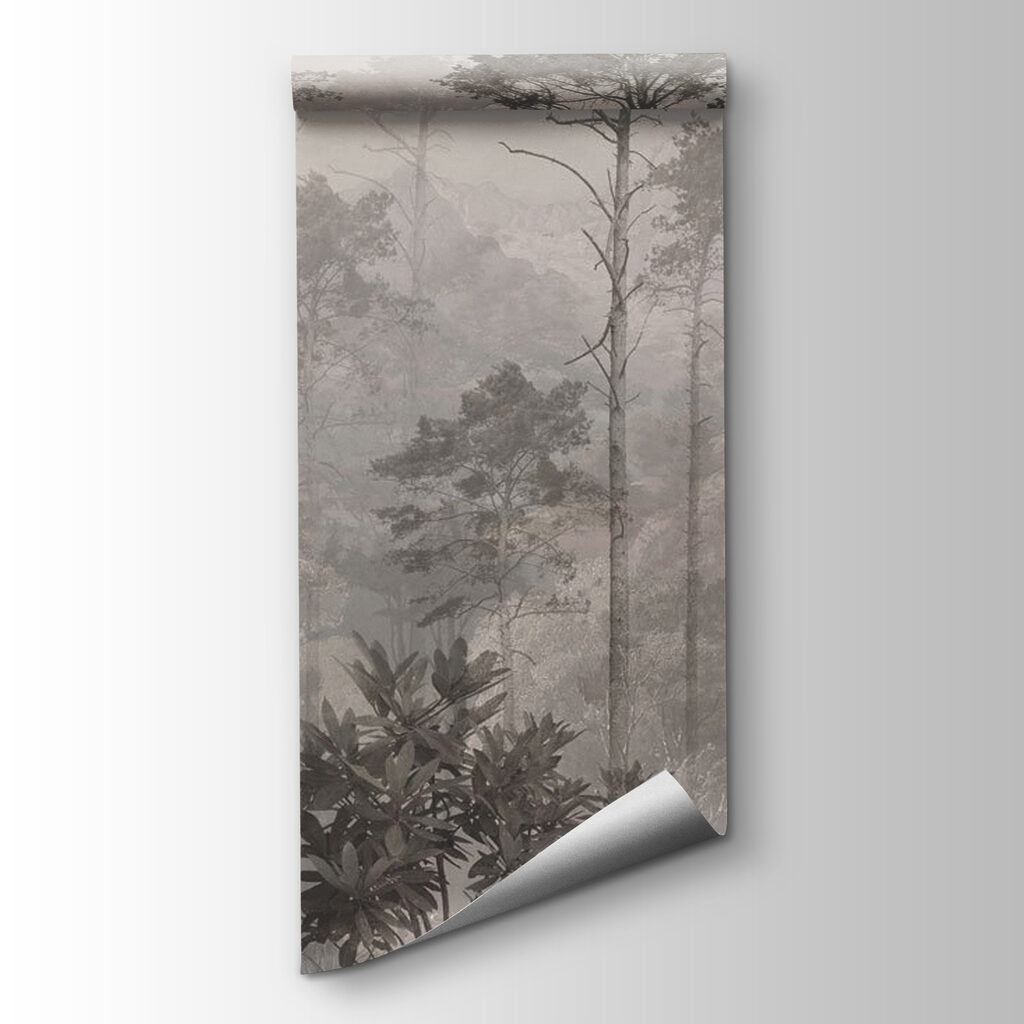 Forest with trees and mountains Forest with trees and mountains