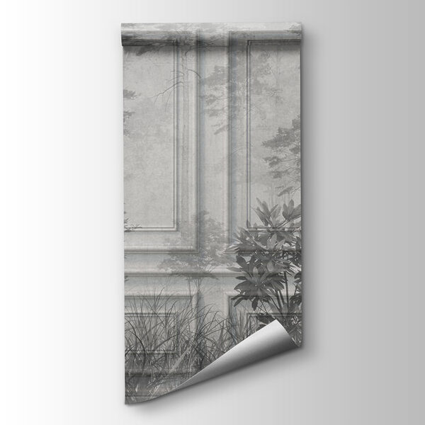 Wall with trees and grass