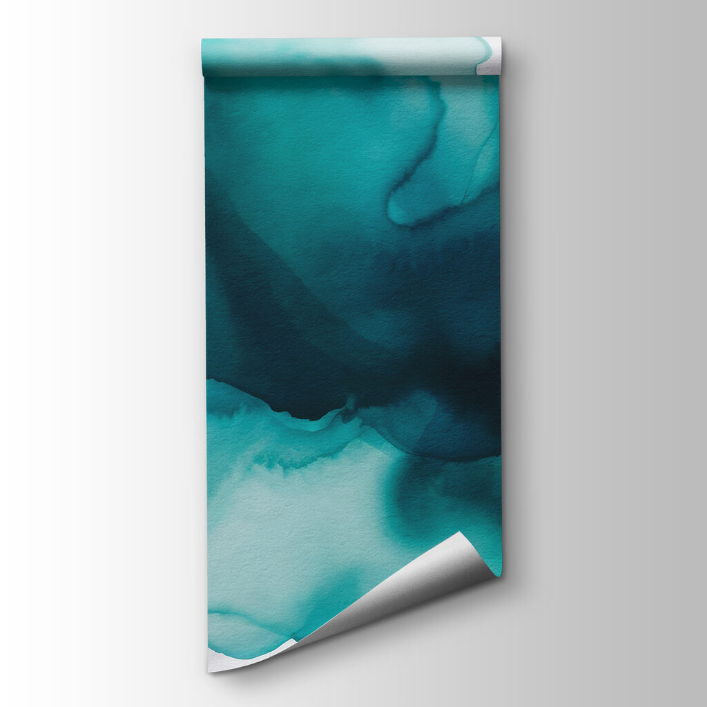 A blue and green watercolor