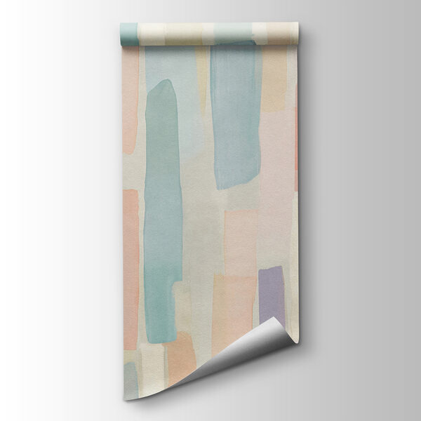 A colorful rectangular pattern on a white surface A colorful rectangular pattern on a white surface