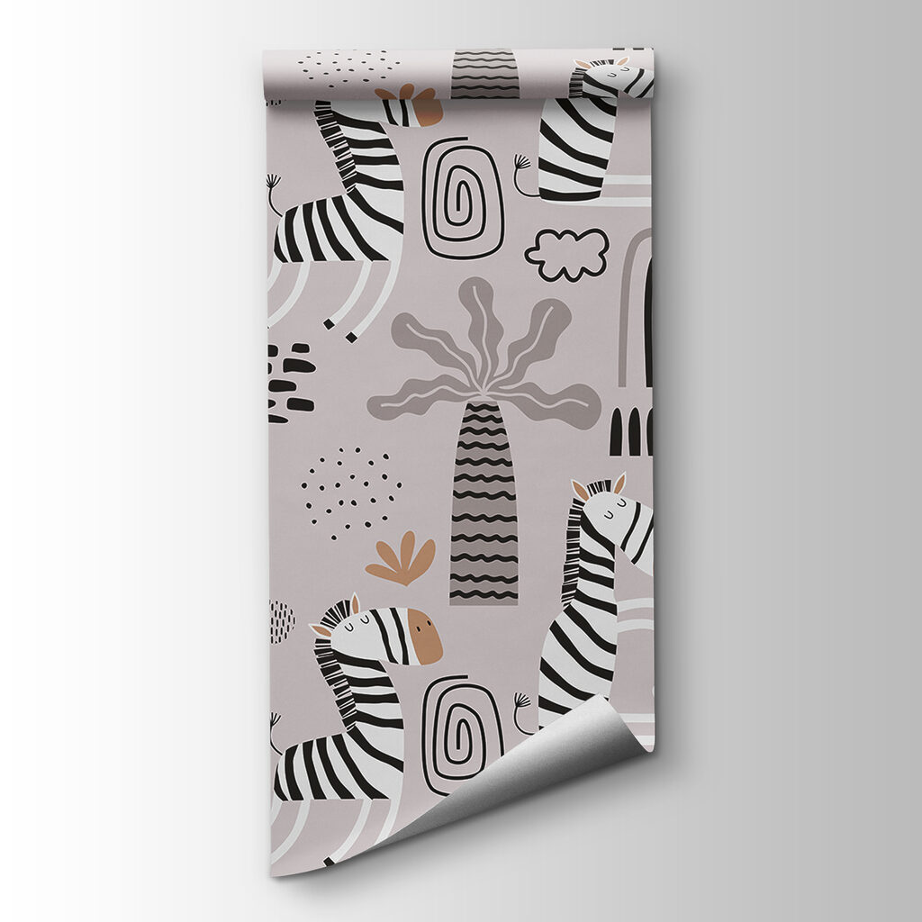 A pattern of zebras and trees A pattern of zebras and trees