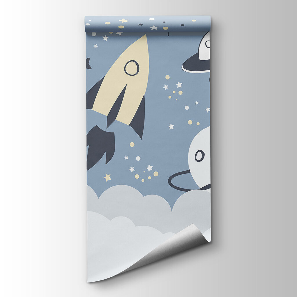 A cartoon space scene with planets and stars A cartoon space scene with planets and stars